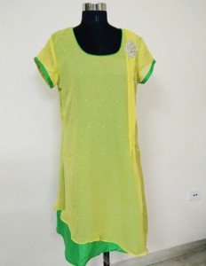 Yellow Georgette Kurti